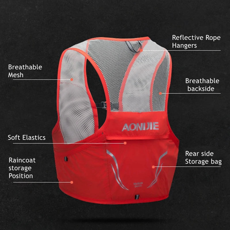 AONIJIE - Mochila con chaleco de hidratación para correr, transpirable, ligera, para maratones, trail running, 2,5 L