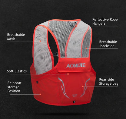 AONIJIE - Mochila con chaleco de hidratación para correr, transpirable, ligera, para maratones, trail running, 2,5 L