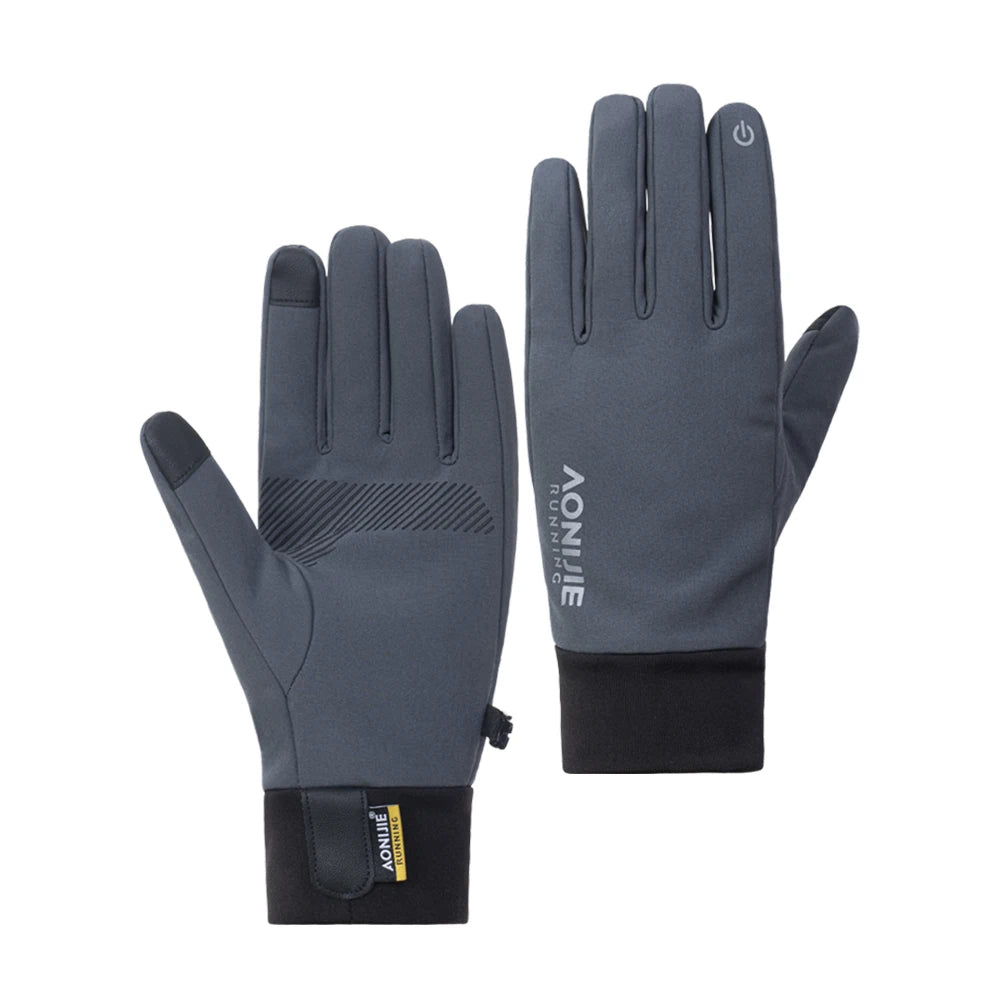 Guantes AONIJIE M58 deportivos antideslizantes com dedos completos, pantalla táctil dos dedos para correr e andar de bicicleta